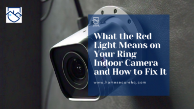 Red lights on a ring indoor camera