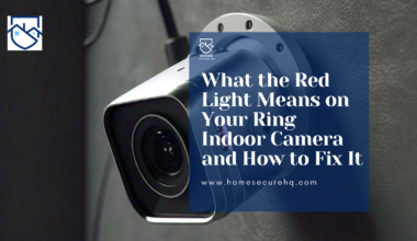 Red lights on a ring indoor camera